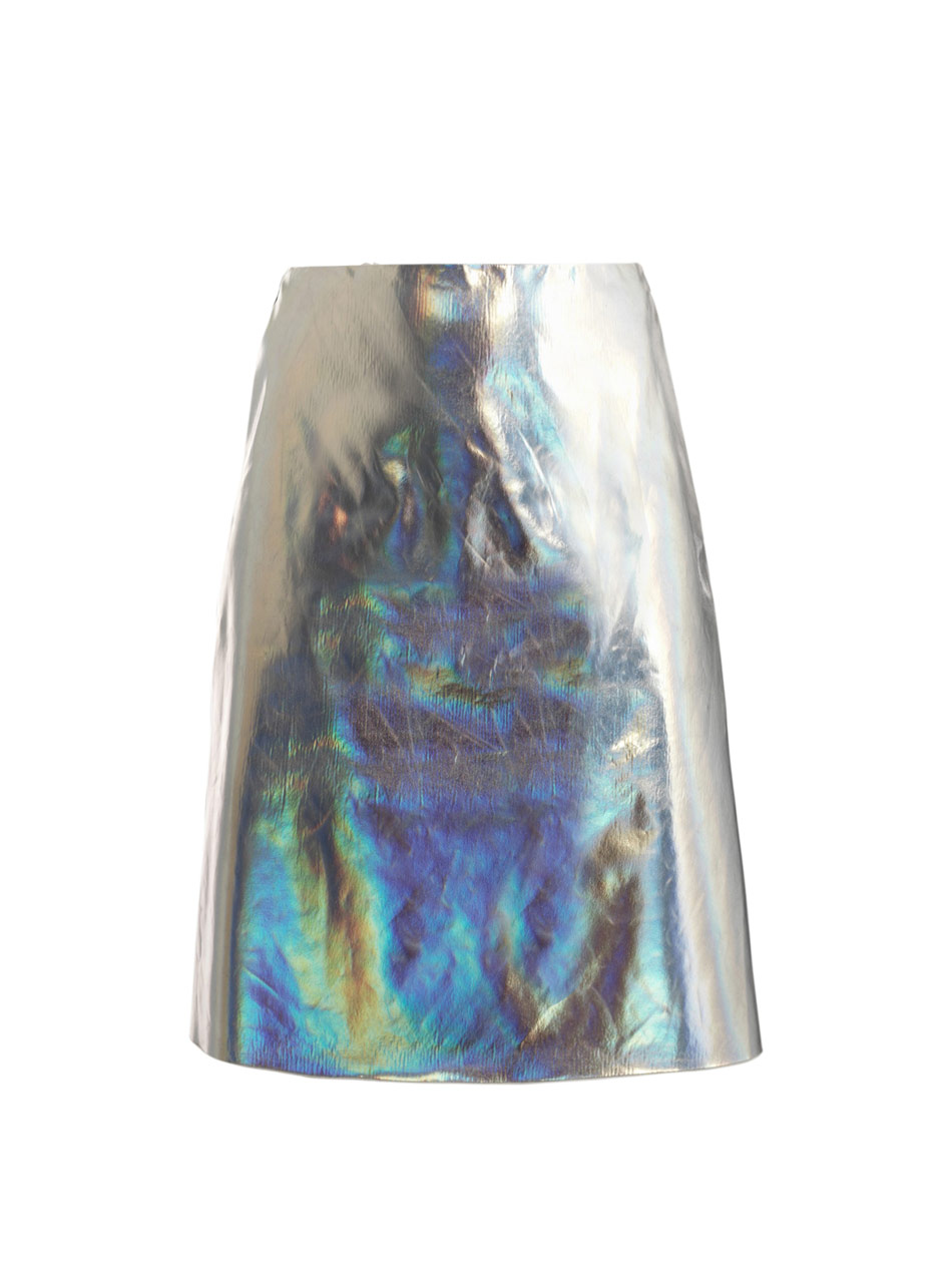 JONATHAN SAUNDERS - Clark silver foil skirt (1)